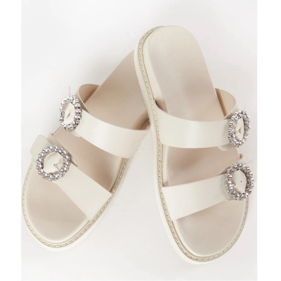NWT Billini Ivory Zen Platform Rhinestone Sandal - Picture 5 of 11